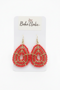 Coral Sunset Teardrop Earrings