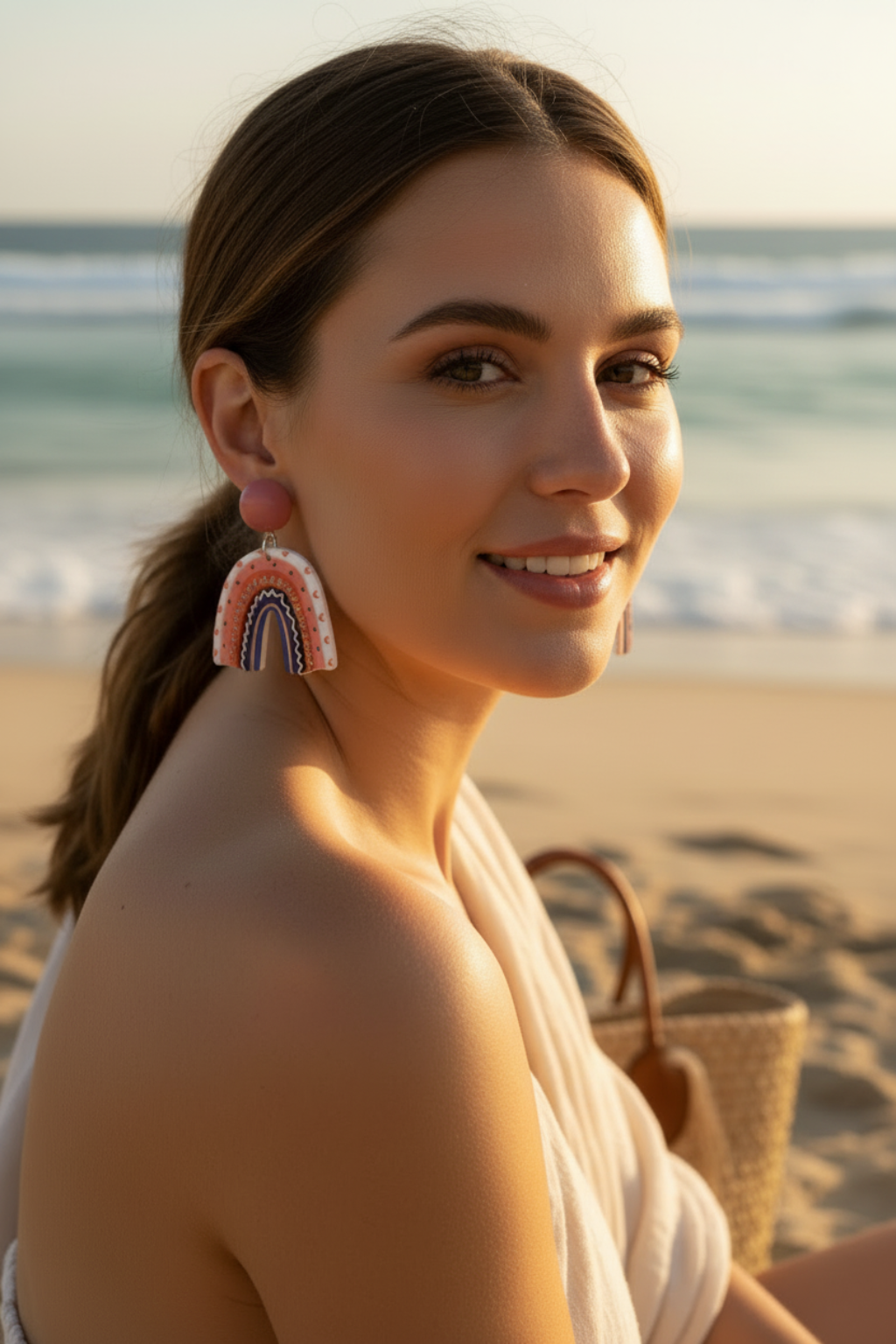 Rainbow Arch Polymer Clay Earrings